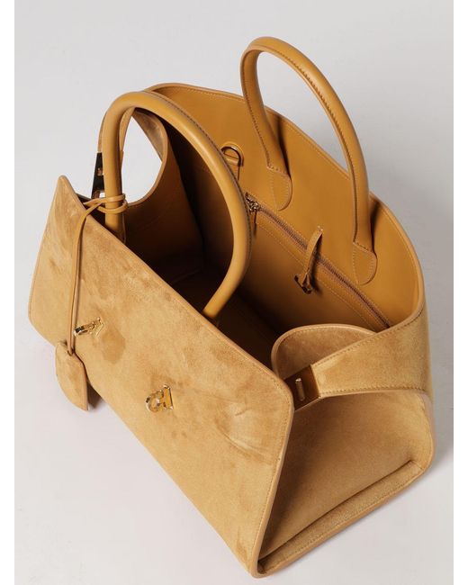 Ferragamo Natural Hug M Suede Bag