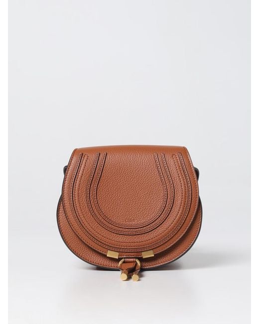 Chloé Brown Marcie Bag In Grained Leather