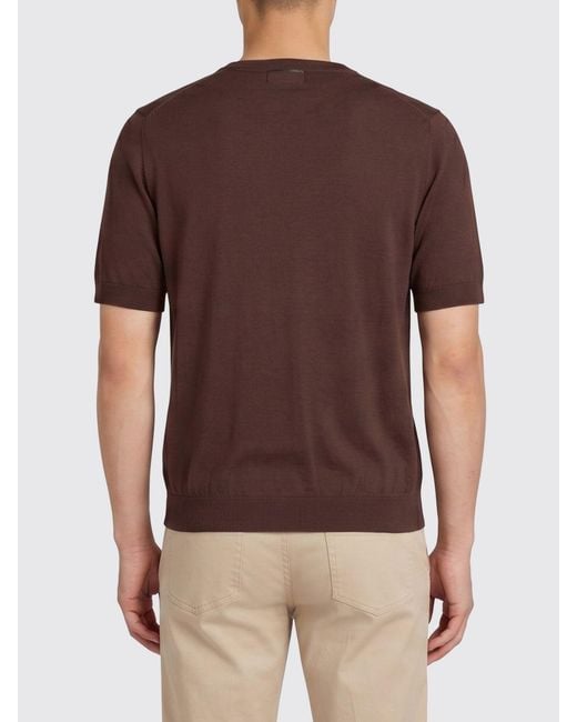 Ballantyne Brown Cotton Knit Top for men