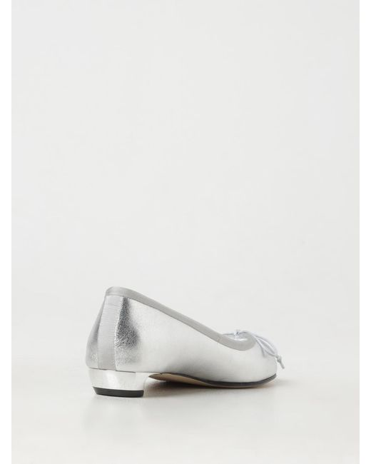 McQueen White Armadillo Leather Ballerina Flats