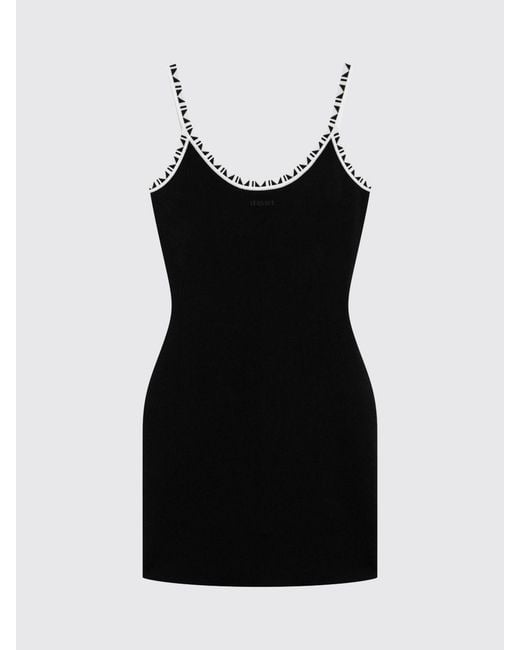 Versace Black U-Neck Viscose Jersey Mini Sheath Dress