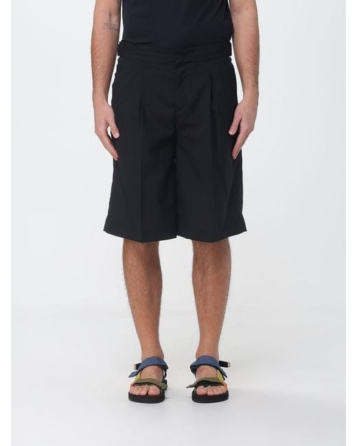 PT Torino Black Tailored Cotton Shorts for men
