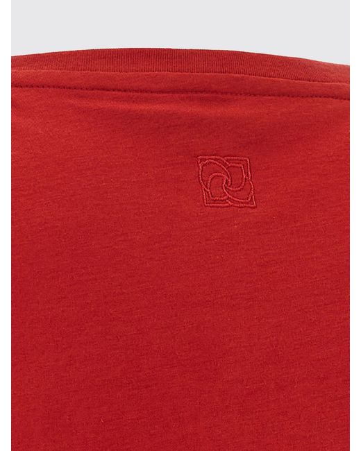 Magda Butrym Red Cropped Top With Flower Appliqué And Padded Shoulders