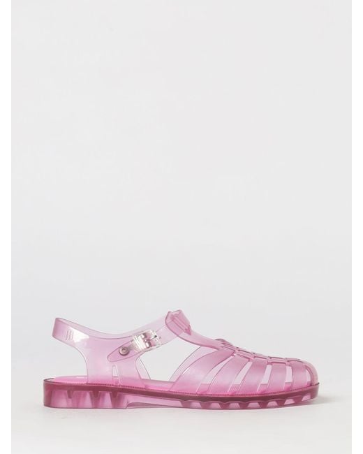 Melissa Pink Possession Pvc Fisherman Sandals With Low Heel And Ankle Strap