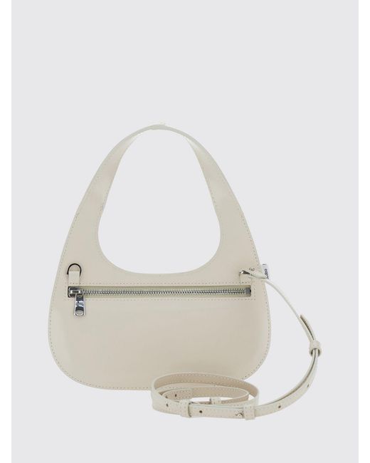 Coperni White Swipe Smooth Cowhide Handbag With Removable Shoulder Strap