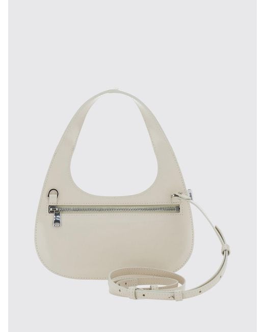 Coperni White Swipe Smooth Cowhide Handbag With Removable Shoulder Strap