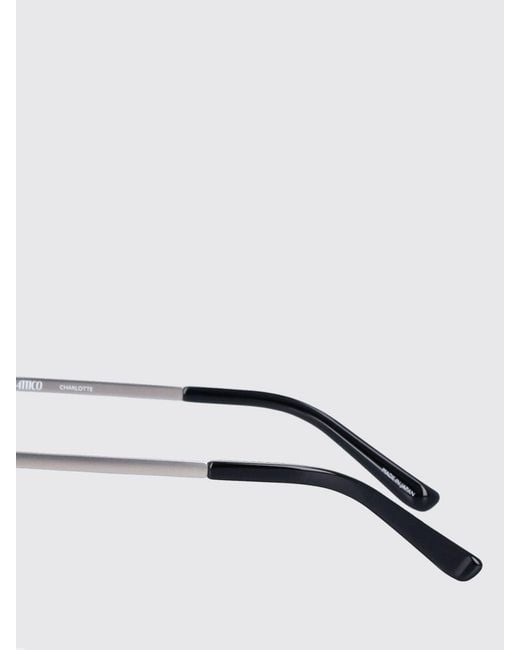 The Attico White Charlotte-Tone Metal Oval Frame Sunglasses