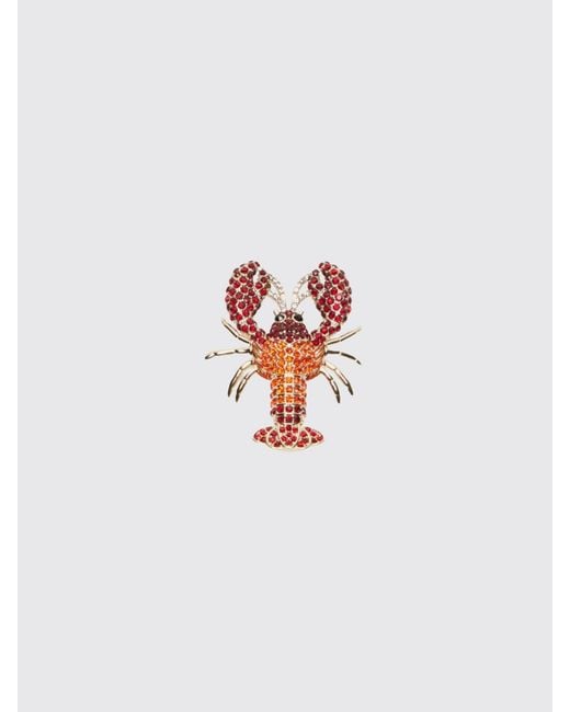Weekend by Maxmara White Metal Brooch With Rhinestones for men