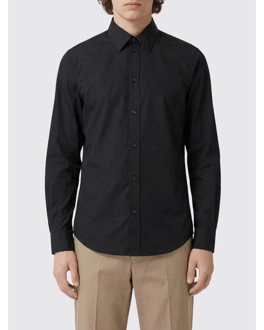 Burberry Black Basic Cotton Shirt for men