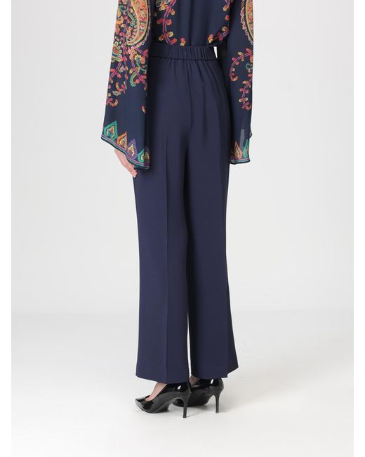 Etro Blue Flared Viscose Trousers