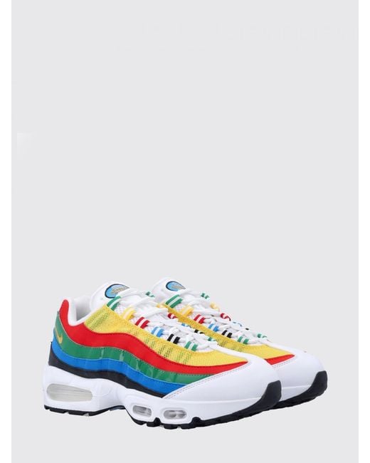 Nike White Air Max 95 Big Bubble Striped Mesh Sneakers for men