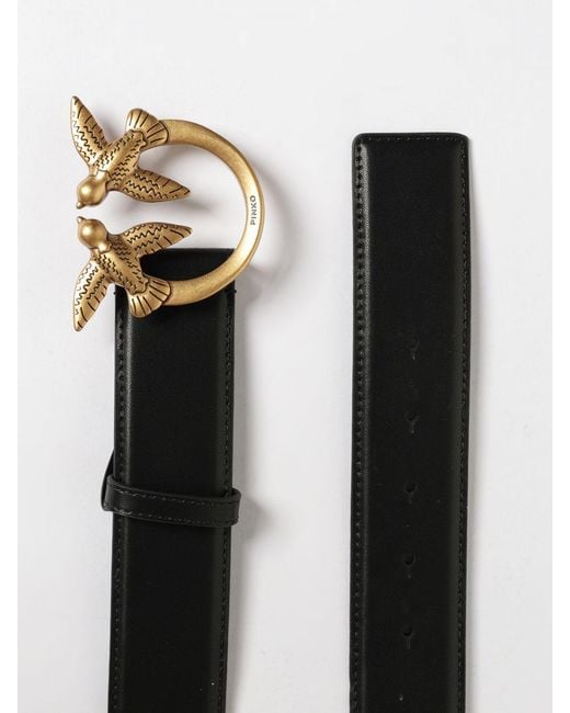 Pinko White Love Berry Leather Belt