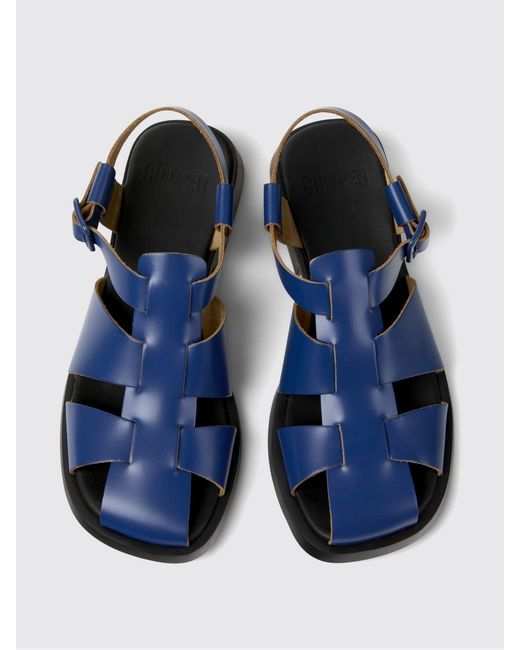Camper Blue Dana Leather Sandals