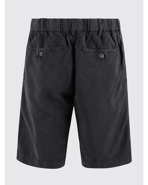 Myths Blue Linen Drawstring Shorts for men