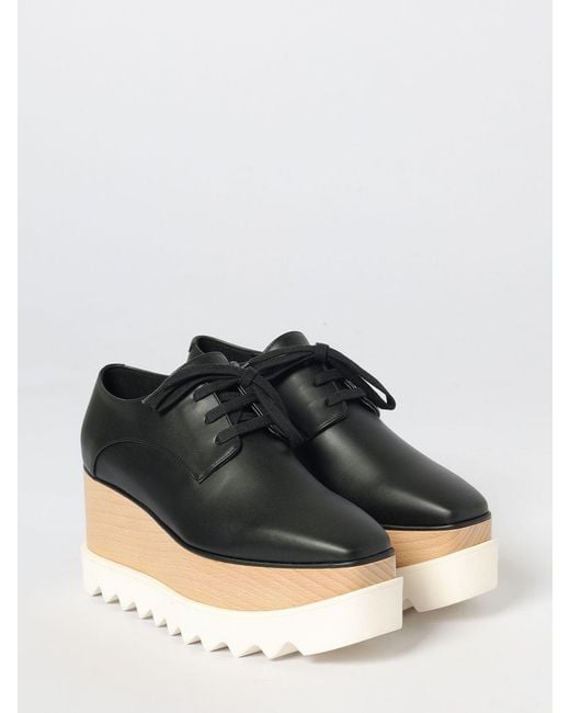 Stella McCartney Black Elyse Wedge Derby Shoes