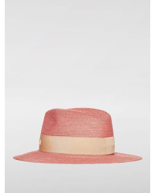 Cappello Fedora Henrietta in canapa di Maison Michel in Pink
