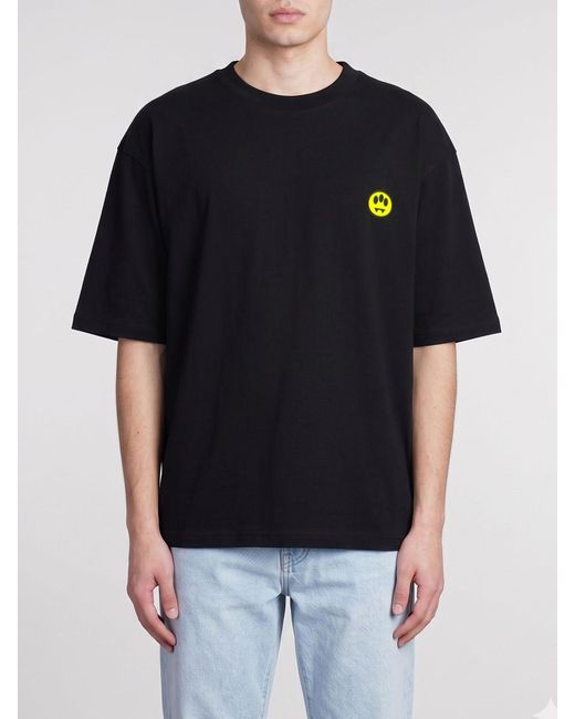 Barrow Black Cotton T-Shirt With Logo for men