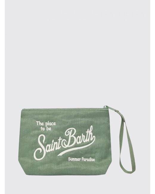 Mc2 Saint Barth Green Aline Linen Pochette