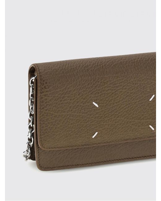 Maison Margiela Brown Grained Leather Wallet Bag for men