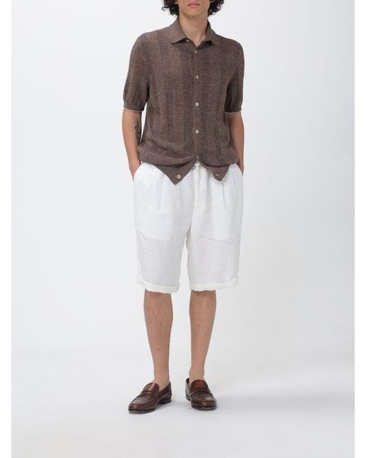 Brunello Cucinelli Brown Knit Shirt for men