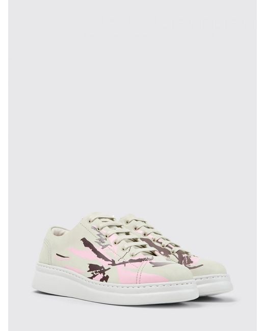 Camper White Twins Recycled Leather Printed Sneakers