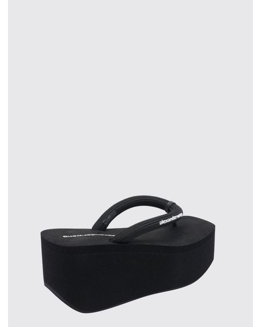 Alexander Wang Black Jenna Platform Thong Sandals