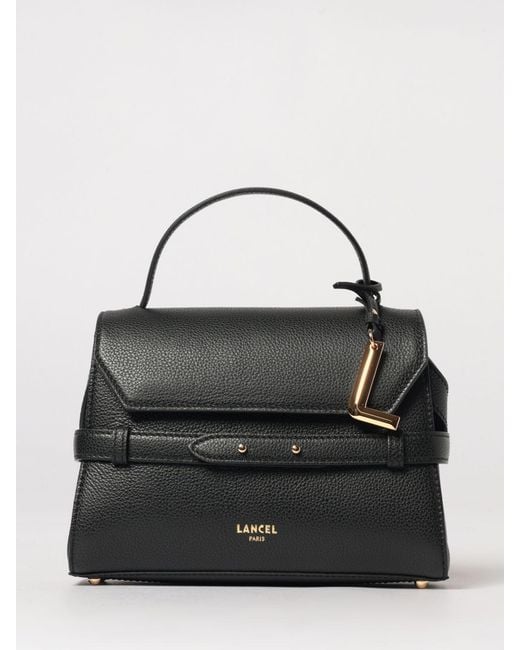 Lancel Black Faubourg Hammered Leather Bag