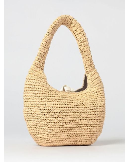 Coccinelle Metallic C-Me Crochet Raffia Bag