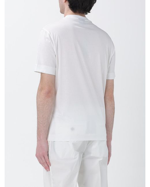 Emporio Armani White Cotton T-Shirt With Logo for men