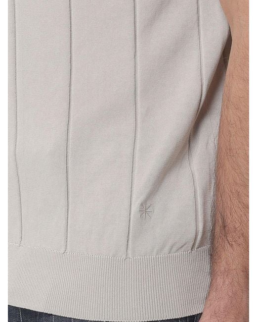 Manuel Ritz Gray Cotton Knit Polo Shirt for men