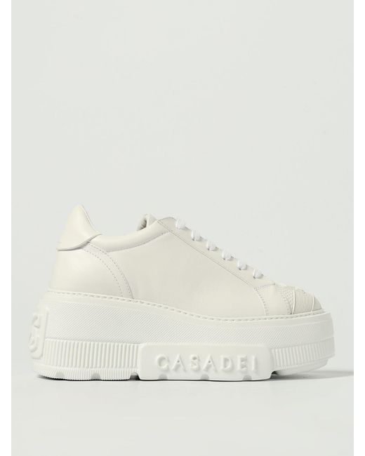 Casadei Natural Nexus Leather Sneakers