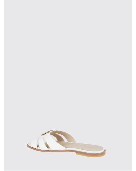 Pinko White Milly 04 Leather Mules