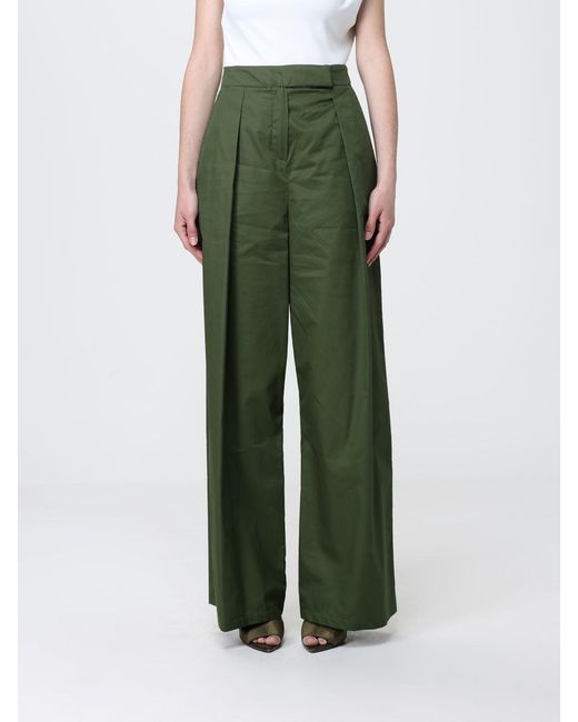 Hanita Green Cotton Palazzo Trousers