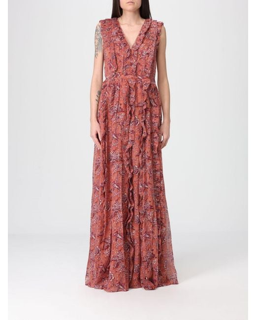 Ulla Johnson Red Aida Cotton Blend Long Dress