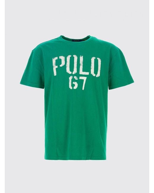 Polo Ralph Lauren Green Cotton T-Shirt With Logo for men