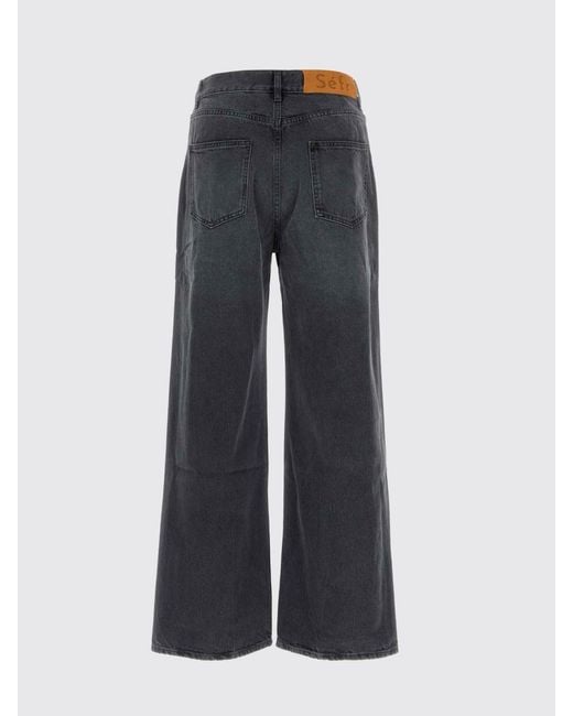 Séfr Blue Wide-Leg Cotton Jeans With Five-Pocket Design for men