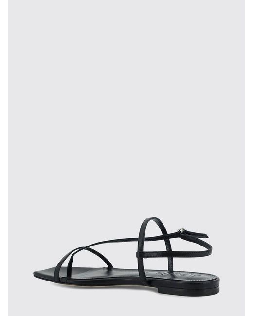 Aeyde White Smooth Leather Slingback Sandals With Low Heel And Square Toe