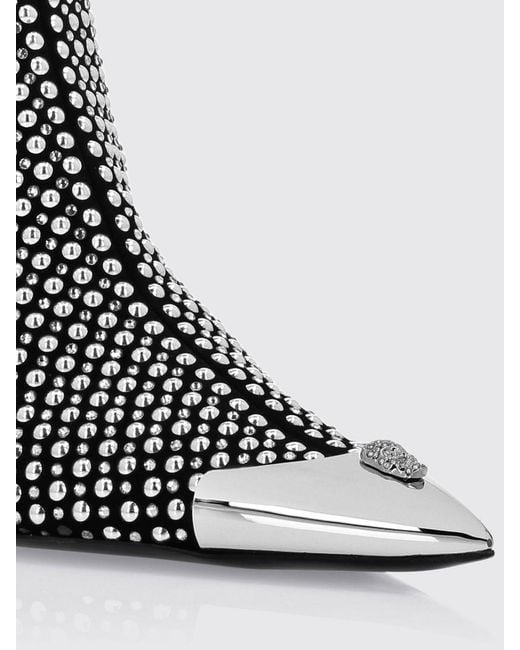 Philipp Plein White Flat Ankle Boots