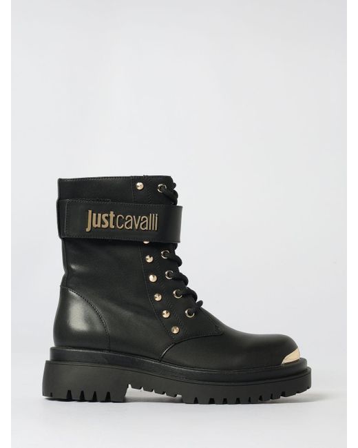 Just Cavalli Black Flache Stiefeletten Damen