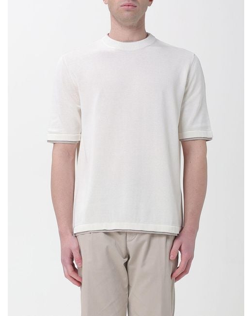Eleventy White Basic Cotton T-Shirt for men