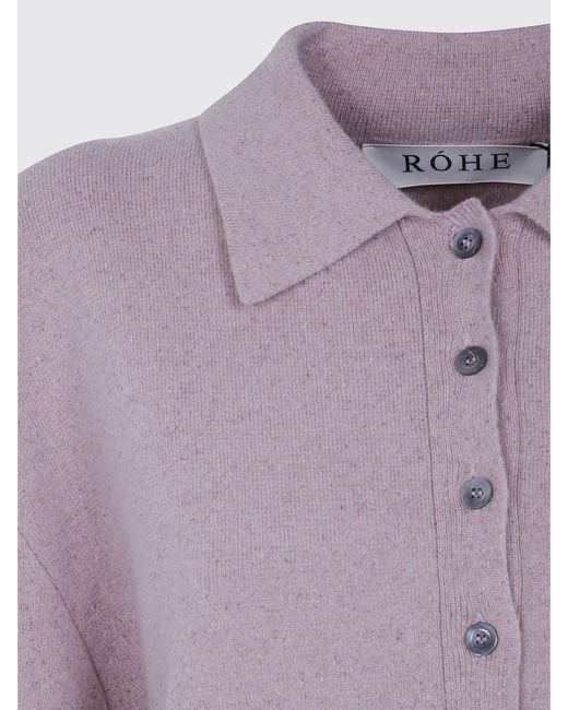 Rohe Purple Long-Sleeved Knit Polo