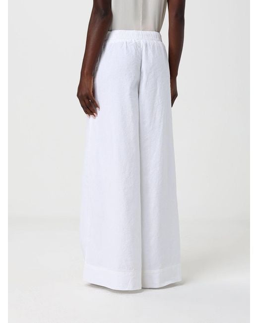 Mason's White Linen Blend Flared Trousers