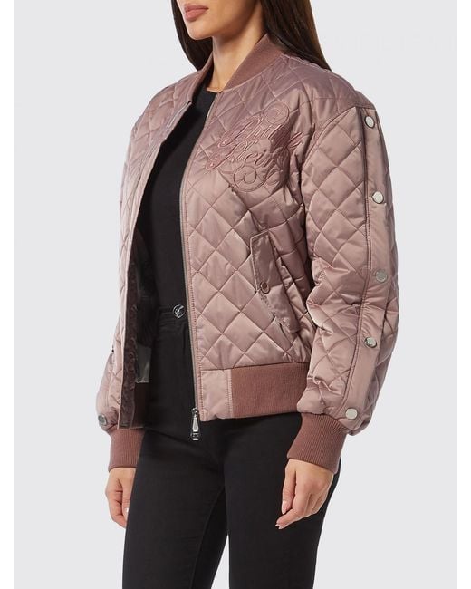 Philipp Plein Cropped Quilted Nylon Bomber Jacket With Embroidered Collar
