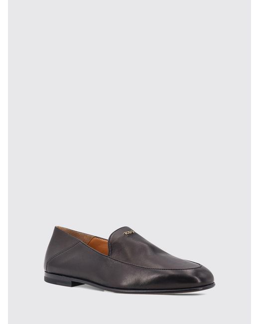 Tod's White Flat Smooth Leather Loafers With Metallic Logo