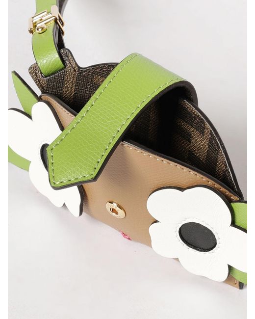 Fendi Green Best Friends Forever Leather Credit Card Holder