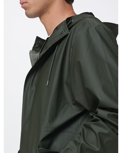 Rains Green Hooded Raincoat for men