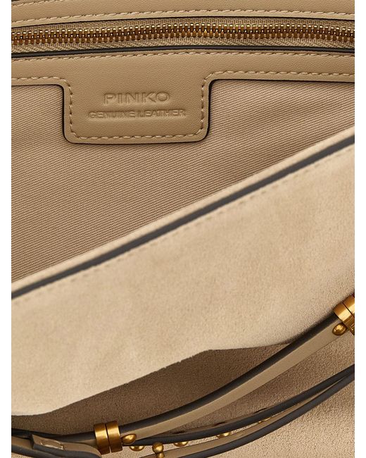 Pinko Natural Suede Bag With Micro Studs