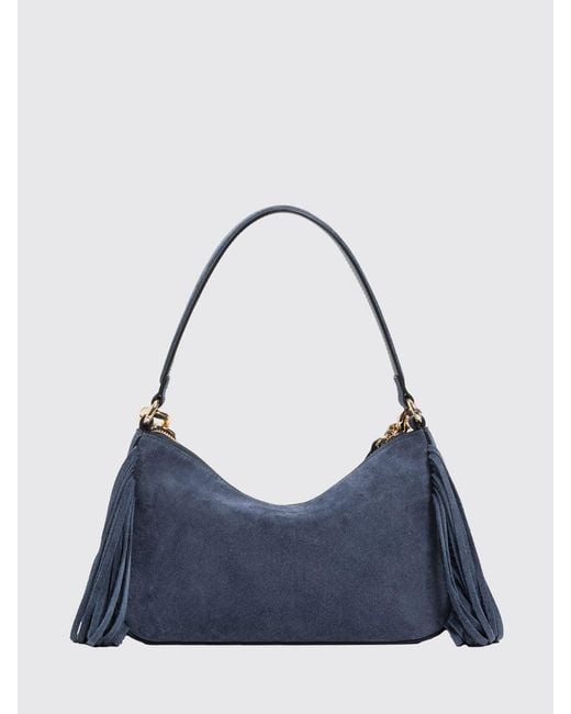 Twinset Blue Liliane Suede Fringed Bag