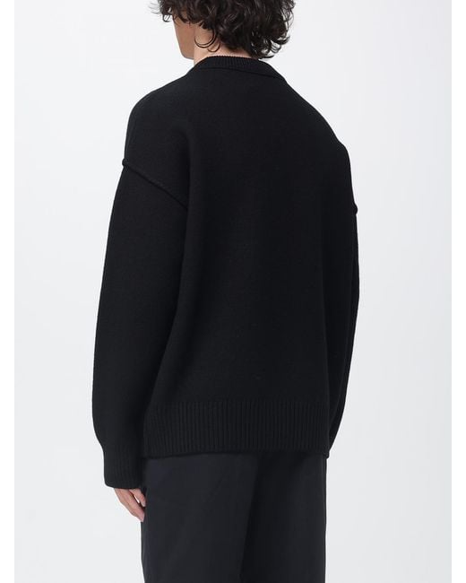 AMI Blue Wool Crew-Neck Pullover for men