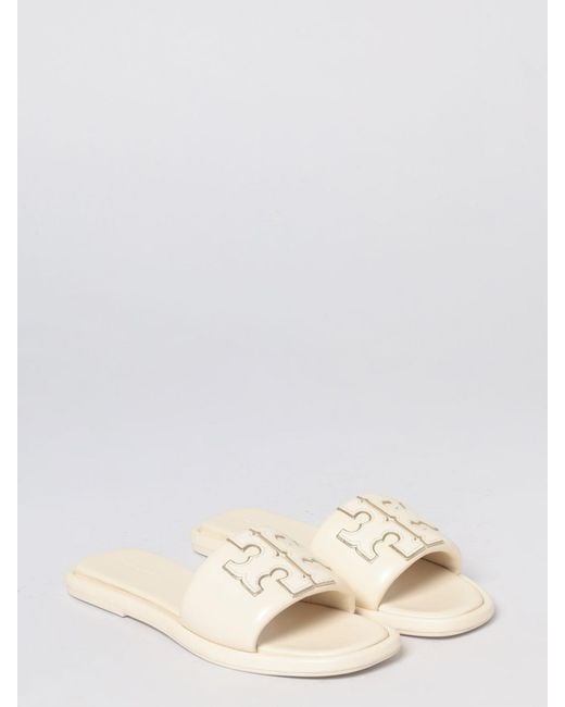 Tory Burch Natural Double T Sport Padded Nappa Sandal